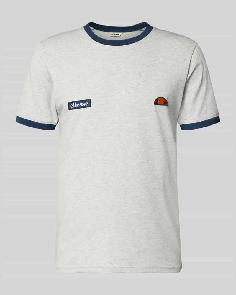 Ellesse T-Shirt mit Logo- und Label-Patch Modell 'RINGETTO Hellgrau