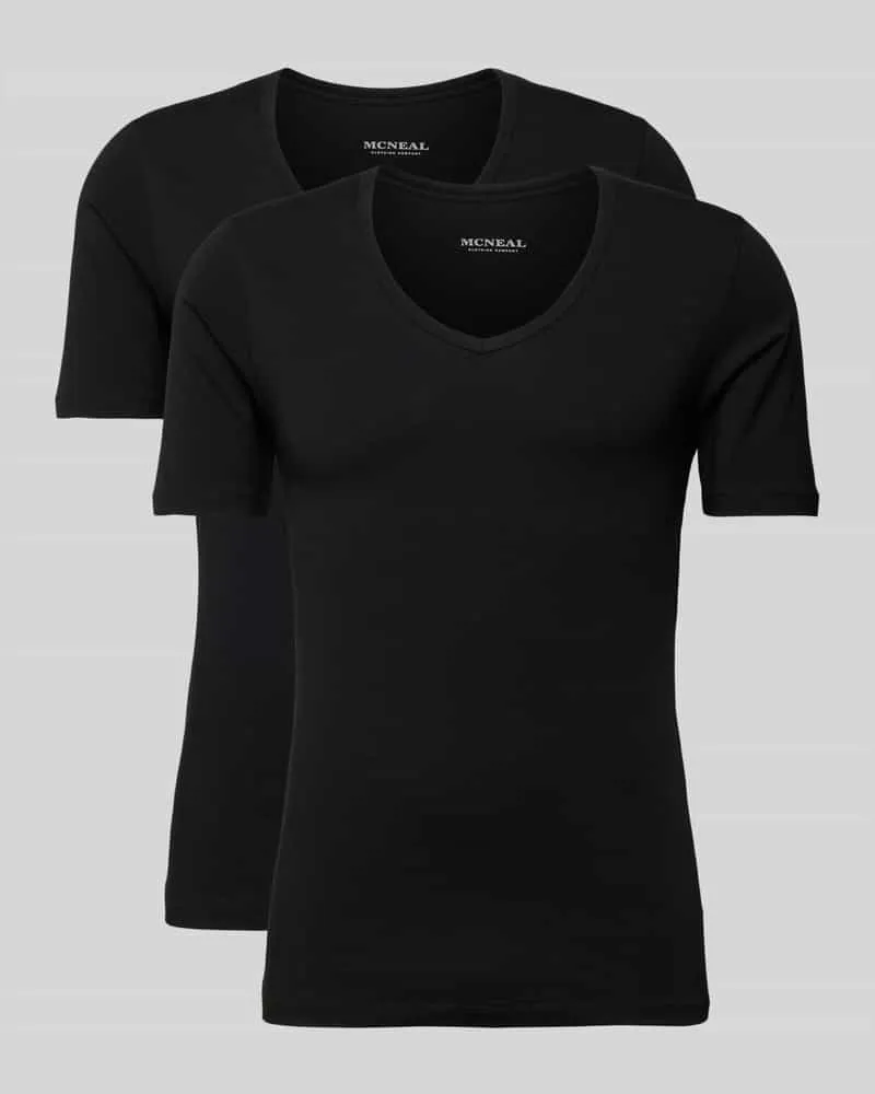 McNeal T-Shirt mit V-Ausschnitt Black