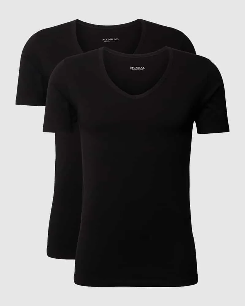 McNeal T-Shirt mit V-Ausschnitt Black