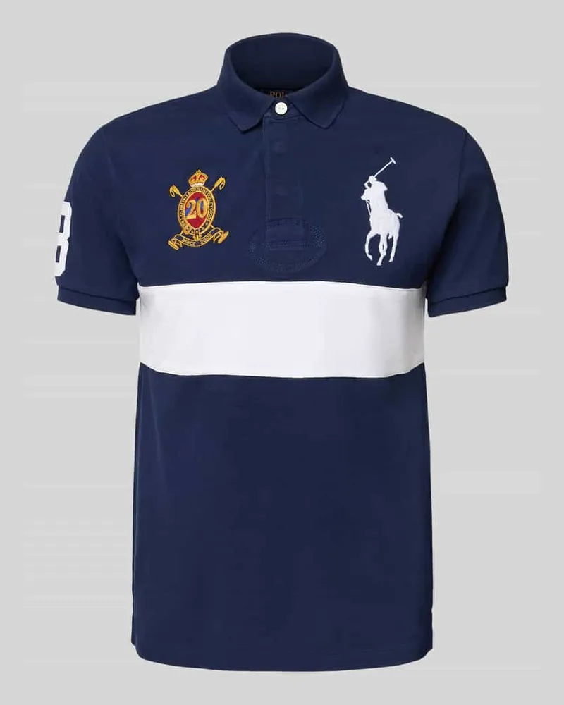 Ralph Lauren Custom Slim Fit Poloshirt mit verdeckter Knopfleiste 
