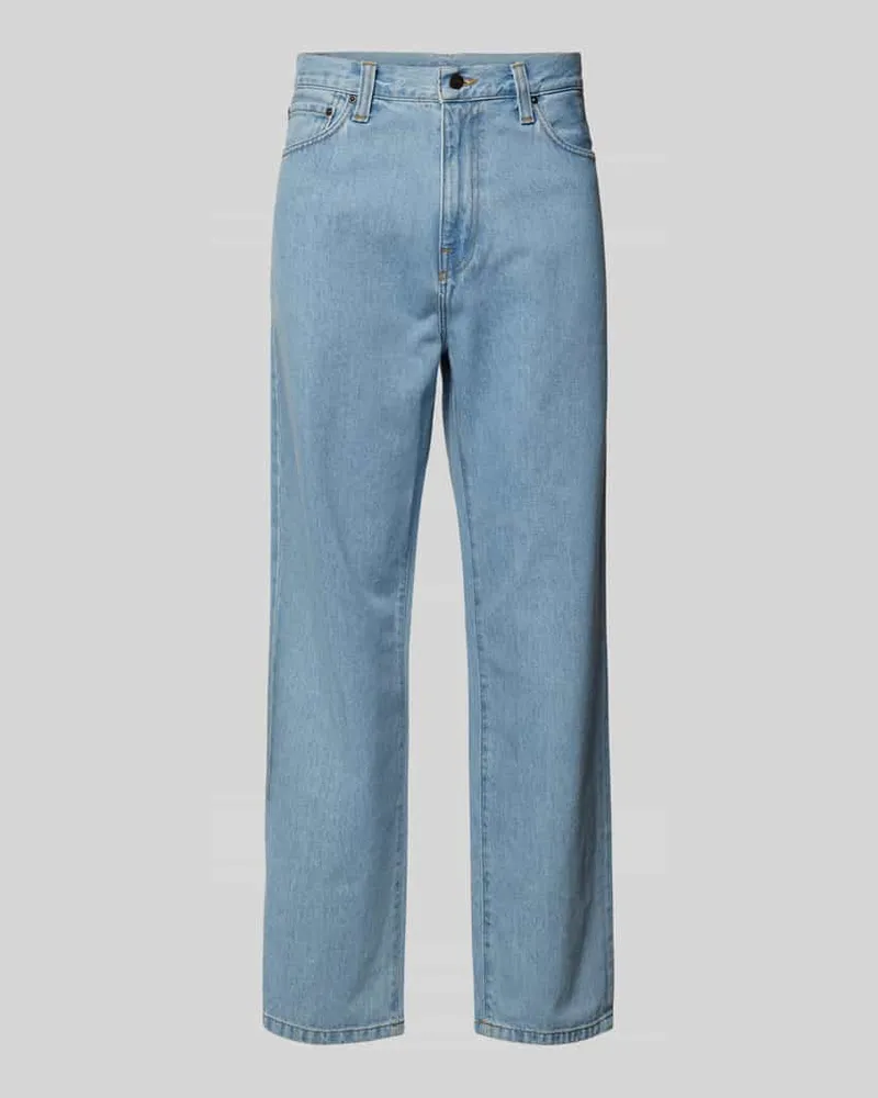 Carhartt WIP Straight Leg Jeans im 5-Pocket-Design Modell 'AARON Jeansblau