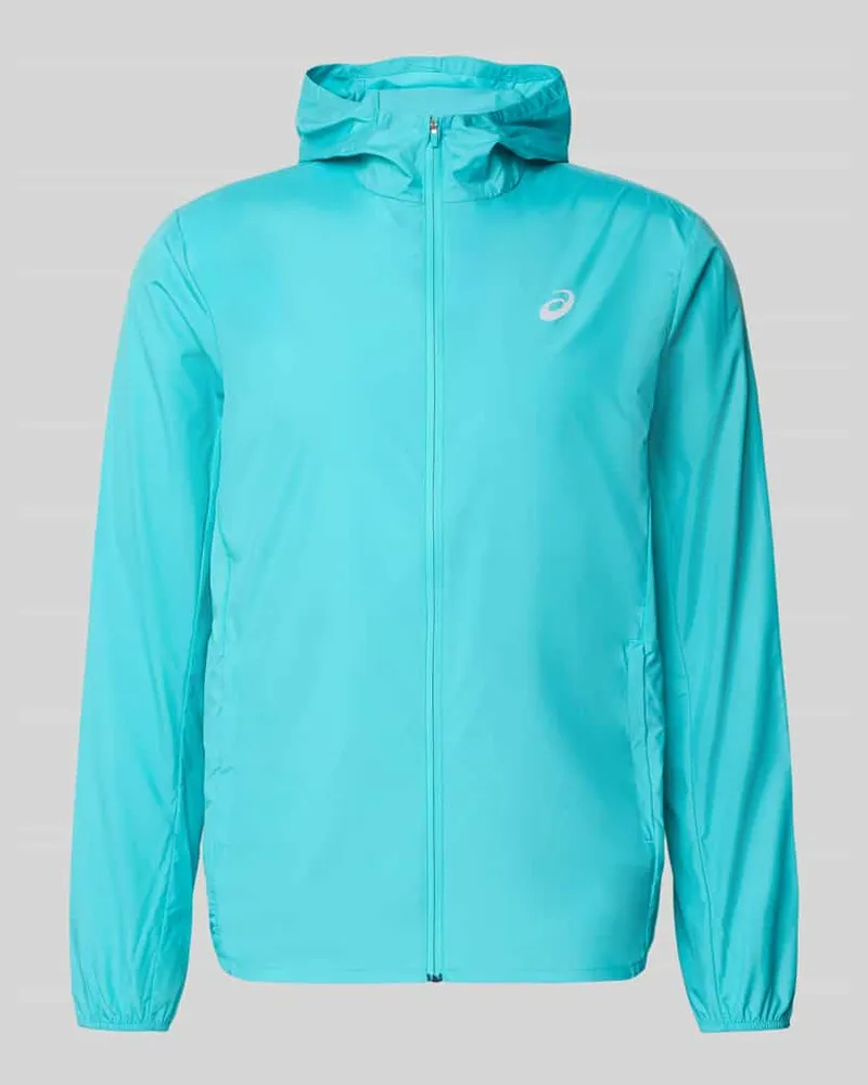 Asics Windbreaker mit Logo-Print und Kapuze Tuerkis