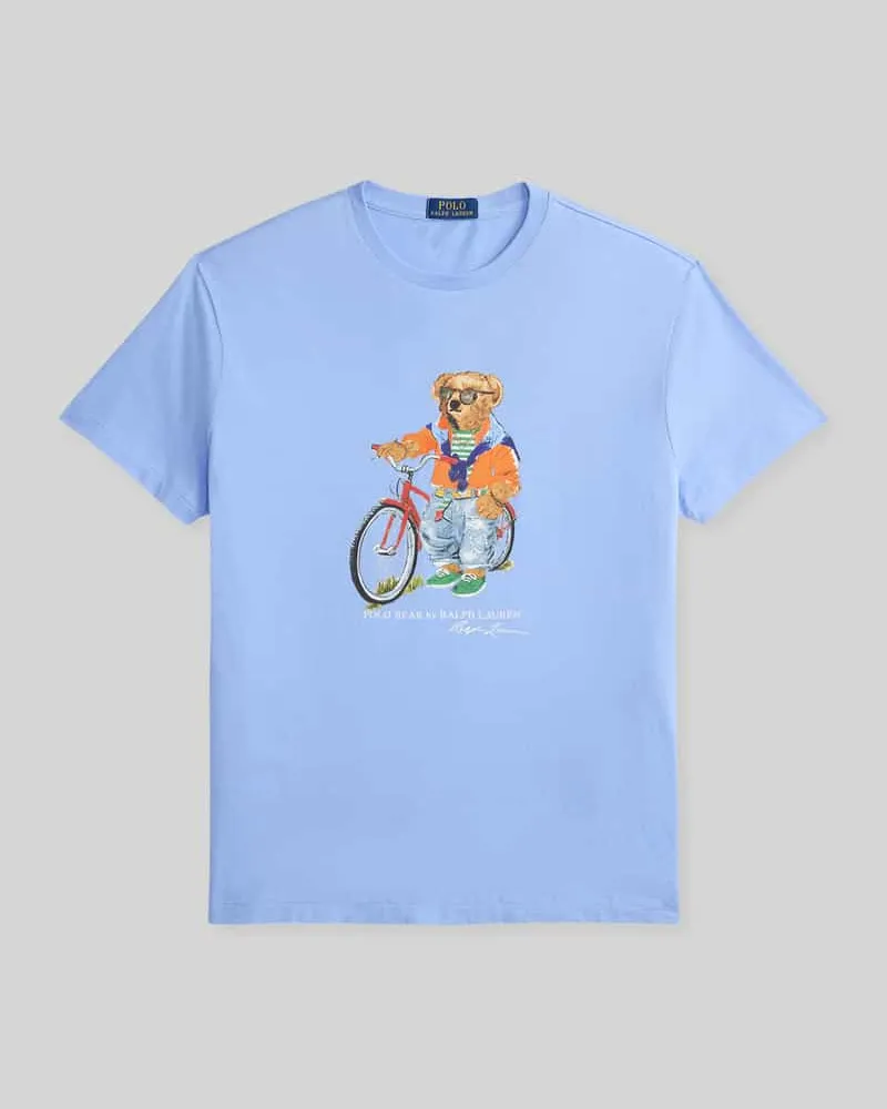 Ralph Lauren Slim Fit T-Shirt mit Polo Bear Print Bleu