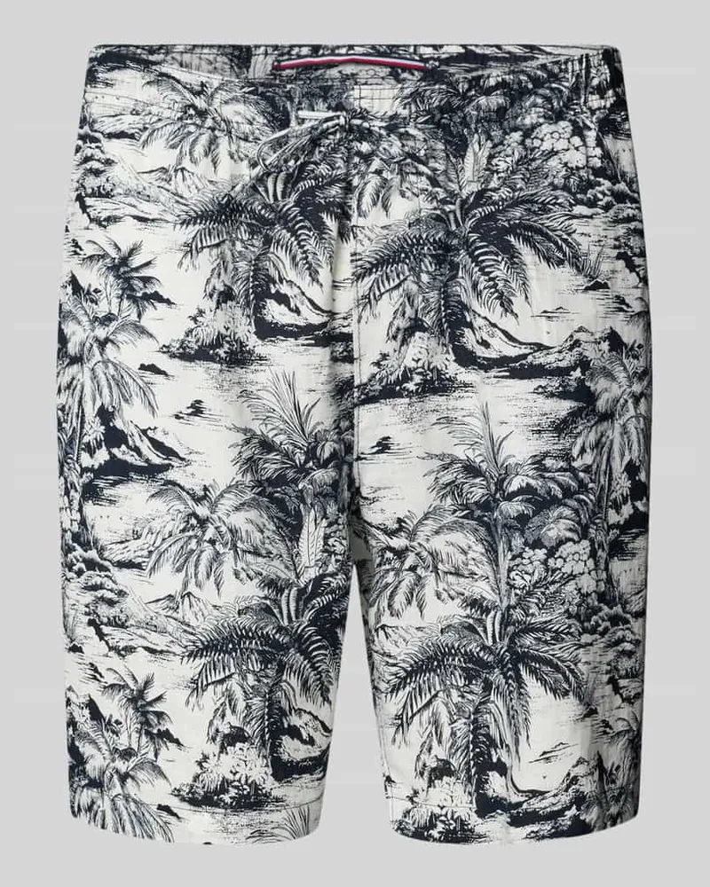 Tommy Hilfiger Regular Fit Bermudas aus reinem Leinen Modell 'MERCER Marine