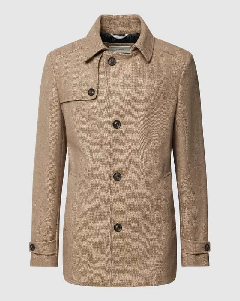 S.Oliver Kurzmantel mit Ärmelriegeln Beige