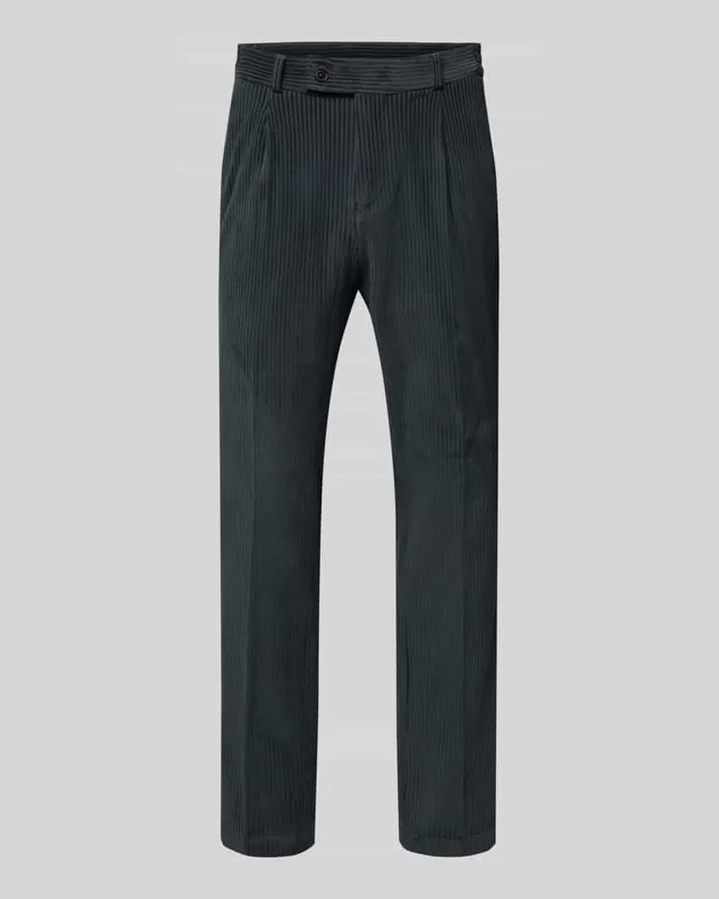 Zuitable Cordhose mit Bügelfalten und Gesäßtaschen Petrol