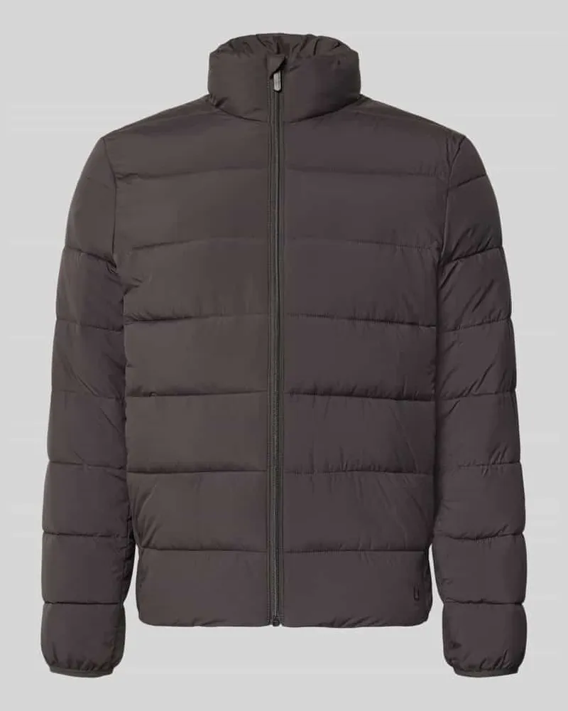 Tom Tailor Regular Fit Steppjacke mit Stehkragen Anthrazit