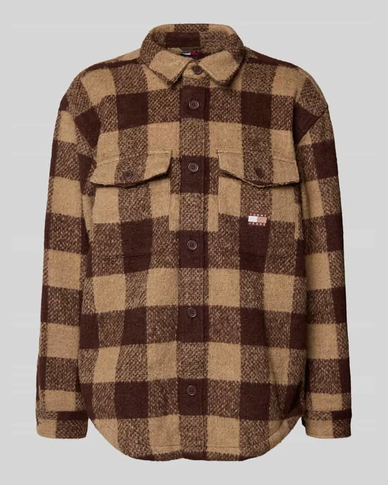 Tommy Hilfiger Loose Fit Freizeithemd mit Allover-Muster Mittelbraun