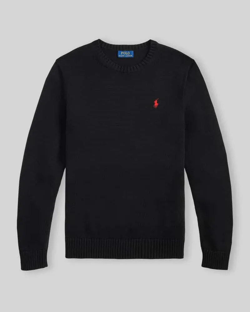 Ralph Lauren Relaxed Fit Pullover aus reiner Baumwolle Black