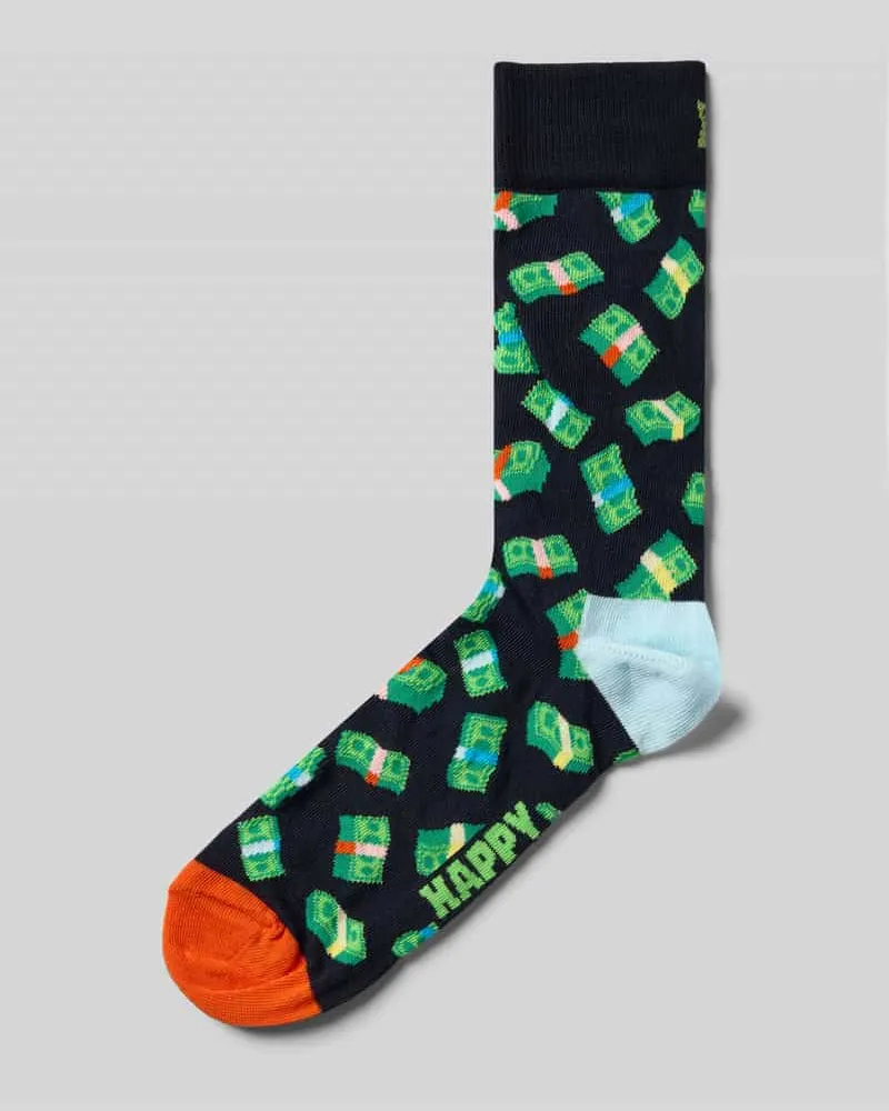 Happy Socks Socken mit Motiv-Stitching Modell 'Money Money 