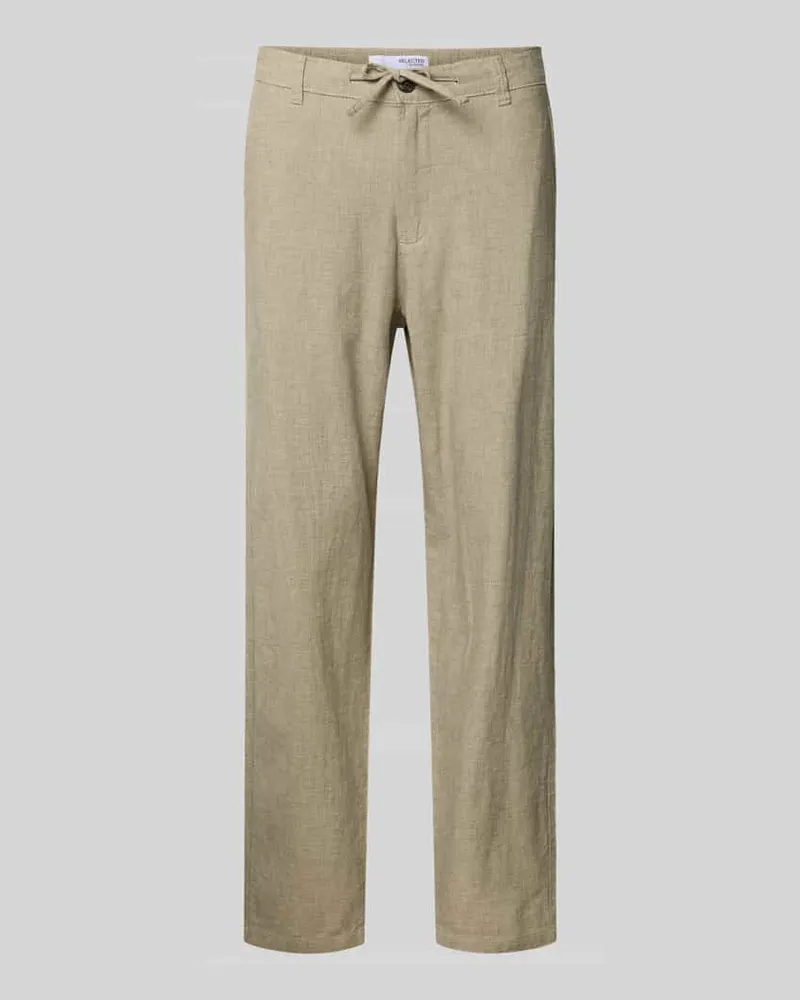 Selected Homme Slim Fit Hose aus Baumwoll-Leinen-Mix Modell 'BRODY Mint