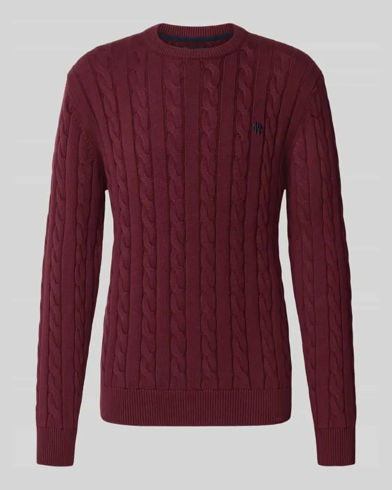 McNeal Slim Fit Strickpullover aus reiner Baumwolle Dunkelrot
