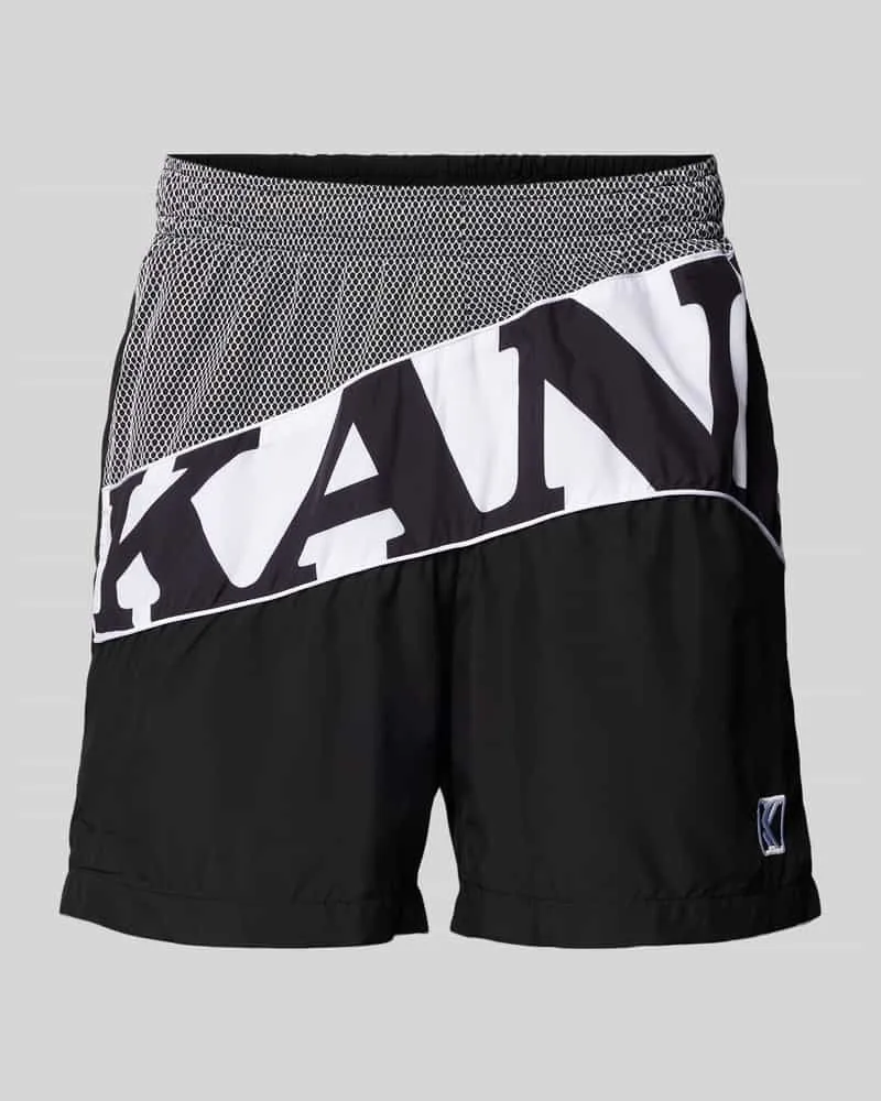 Karl Kani Regular Fit Shorts mit Label-Stitching Black