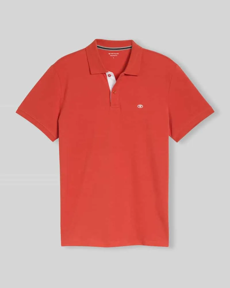 Tom Tailor Regular Fit Poloshirt aus reiner Baumwolle Orange
