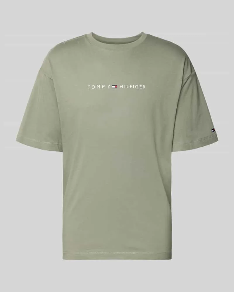 Tommy Hilfiger Regular Fit T-Shirt mit Label-Schriftzug aus reiner Baumwolle Mint
