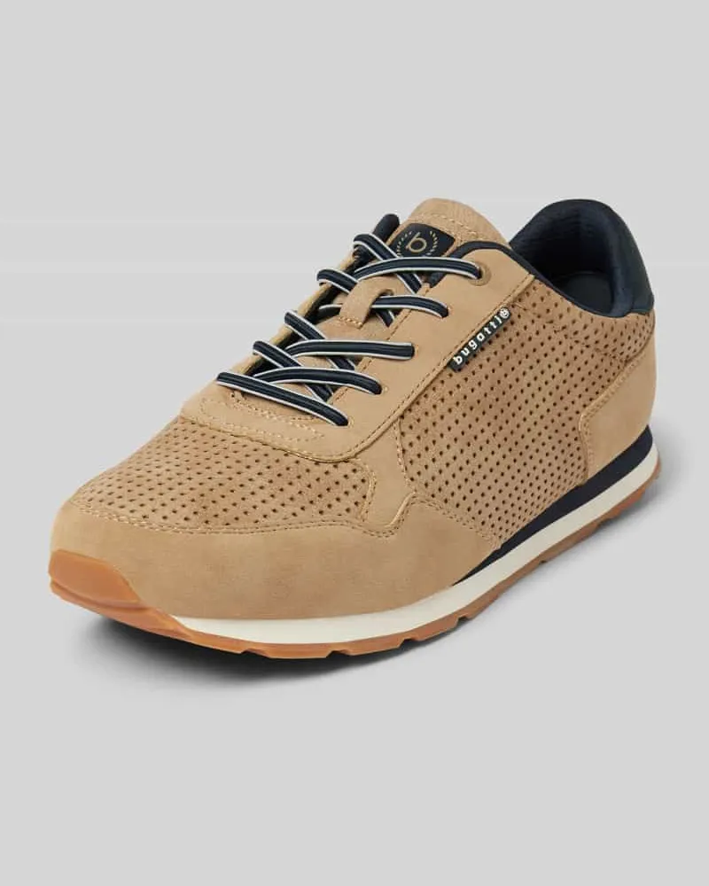 Bugatti Sneaker mit Label-Applikation Modell 'Sacramento Taupe