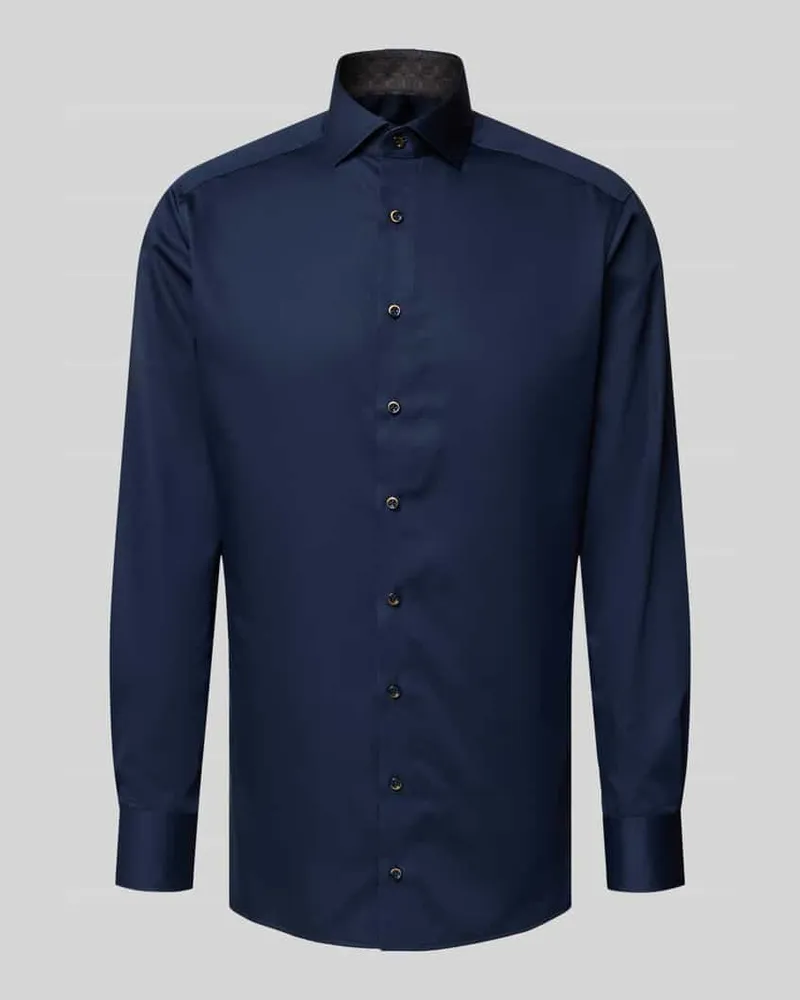 Olymp Modern Fit Business-Hemd mit Kentkragen Dunkelblau