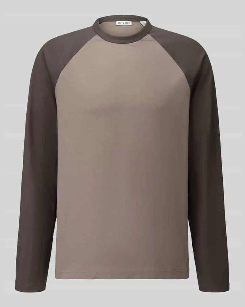 Only & Sons Relaxed Fit Longsleeve aus reiner Baumwolle Modell 'HEATON Oliv