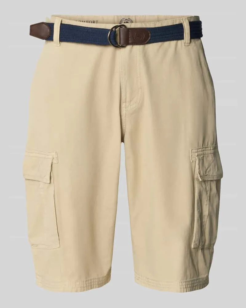 Lerros Regular Fit Cargoshorts mit Gürtel Beige