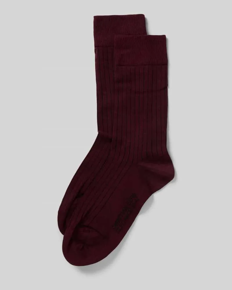 Christian Berg Socken mit Label-Print im 2er-Pack Pflaume