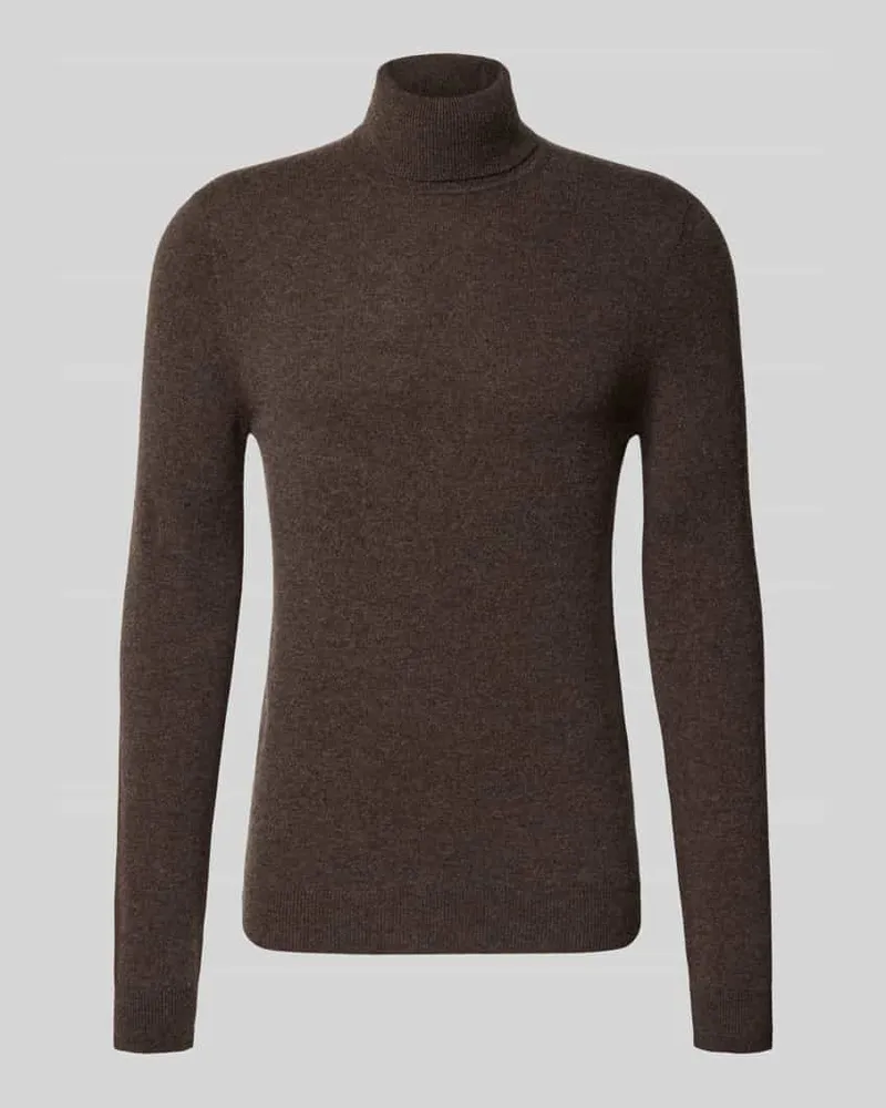 McNeal Regular Fit Rollkragenpullover mit elastischen Abschlüssen Schoko