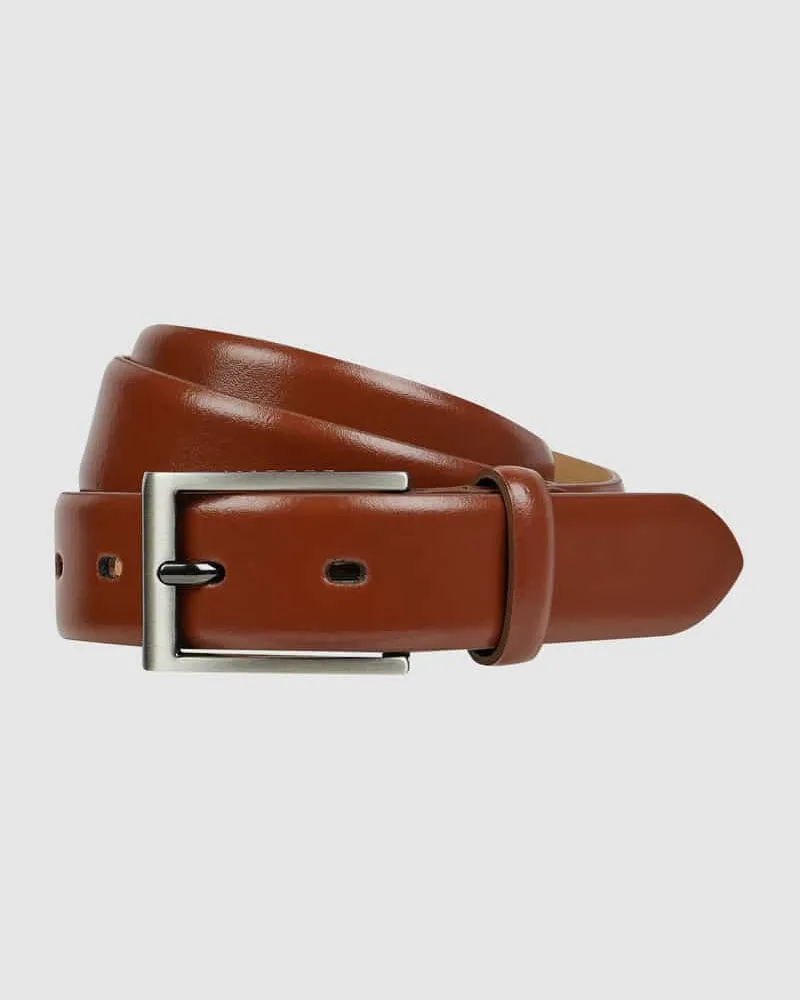 Bugatti Ledergürtel mit Dornschließe Cognac