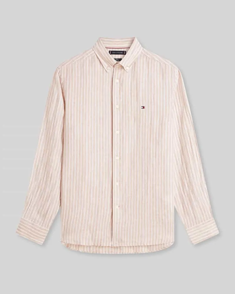 Tommy Hilfiger Regular Fit Freizeithemd aus reinem Leinen Beige
