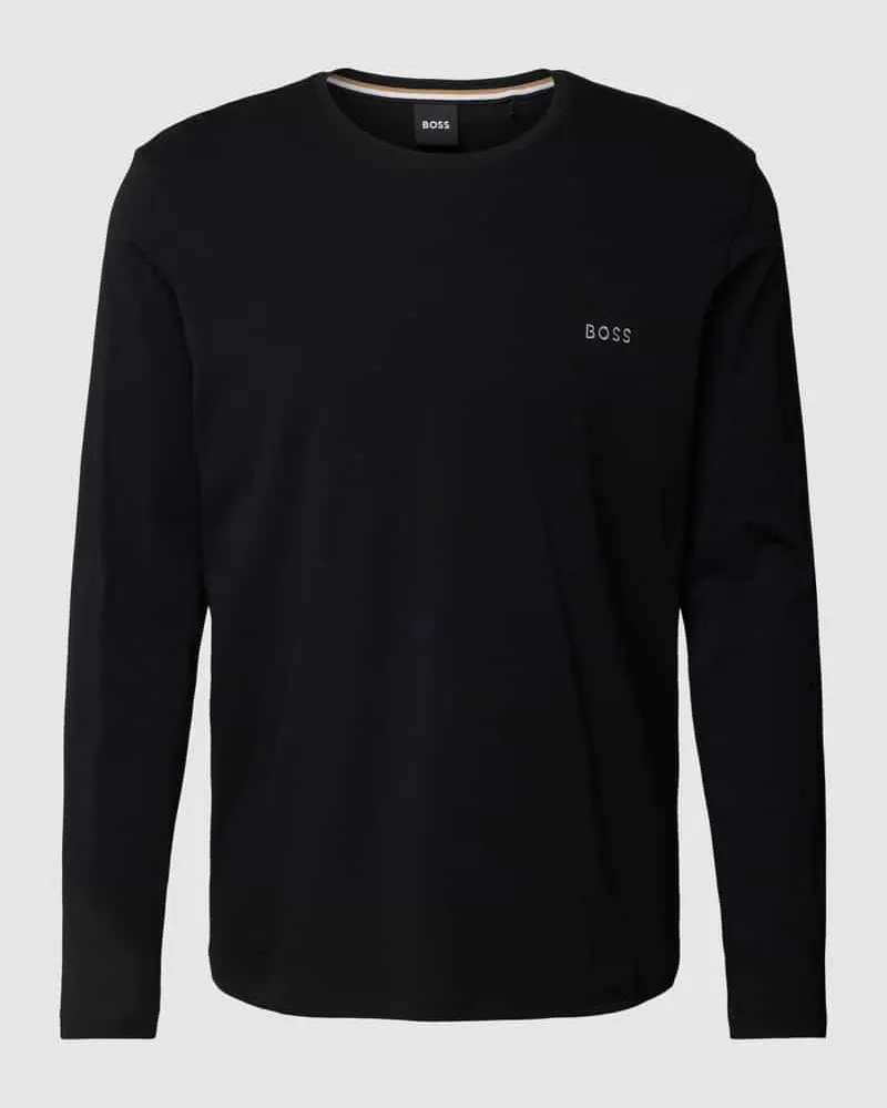 HUGO BOSS Longsleeve mit Label-Stitching Modell 'Mix&Match Black