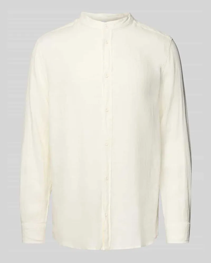 Mazine Freizeithemd mit Maokragen Weiss