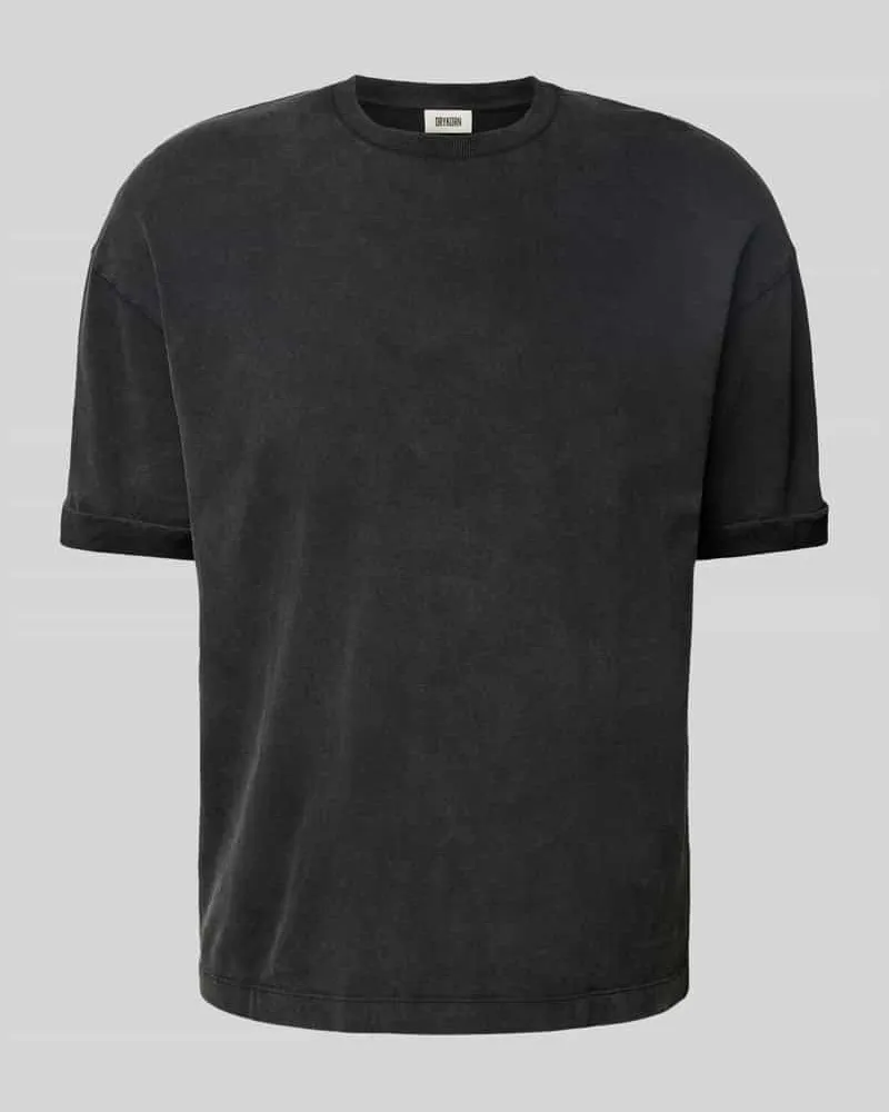 Drykorn T-Shirt mit geripptem Rundhalsausschnitt Modell 'NOLIEN 