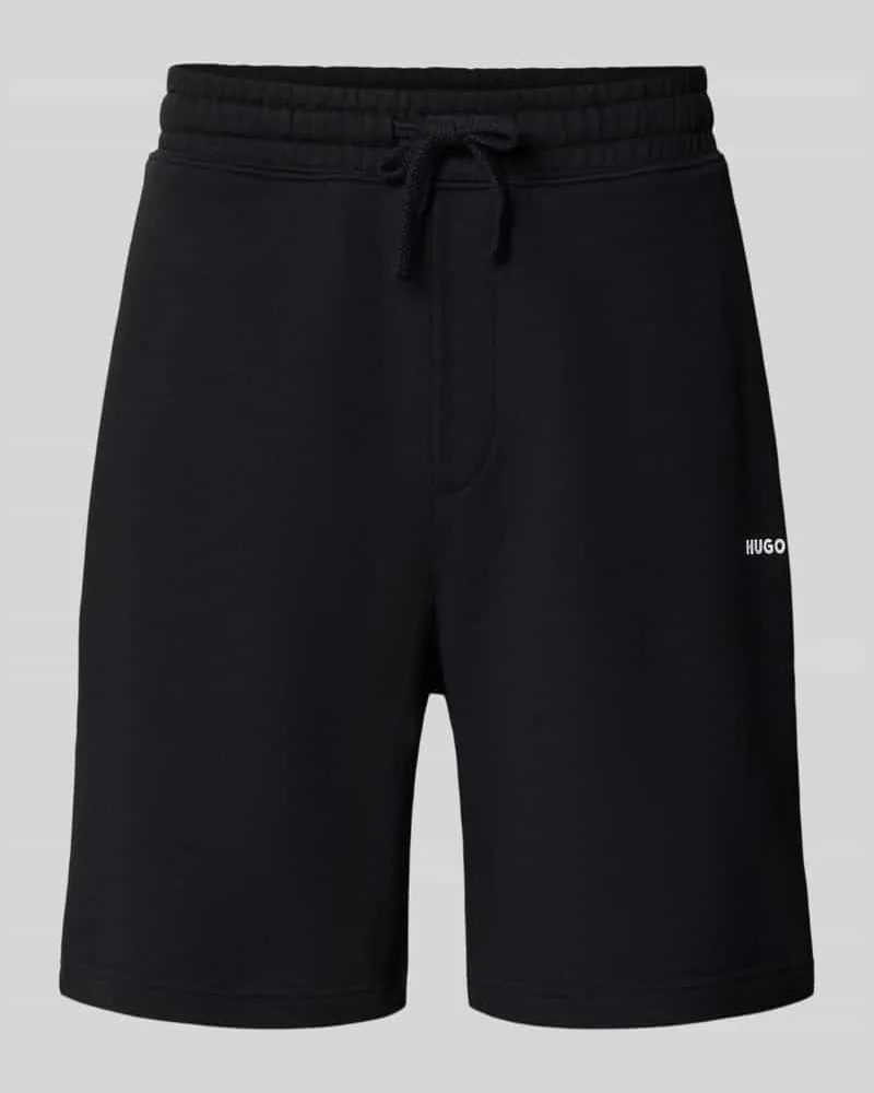 HUGO BOSS Regular Fit Sweatshorts aus reiner Baumwolle Modell 'DAYONO Black