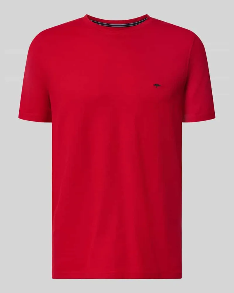 Fynch-Hatton Regular Fit T-Shirt mit Logo-Stitching Rot