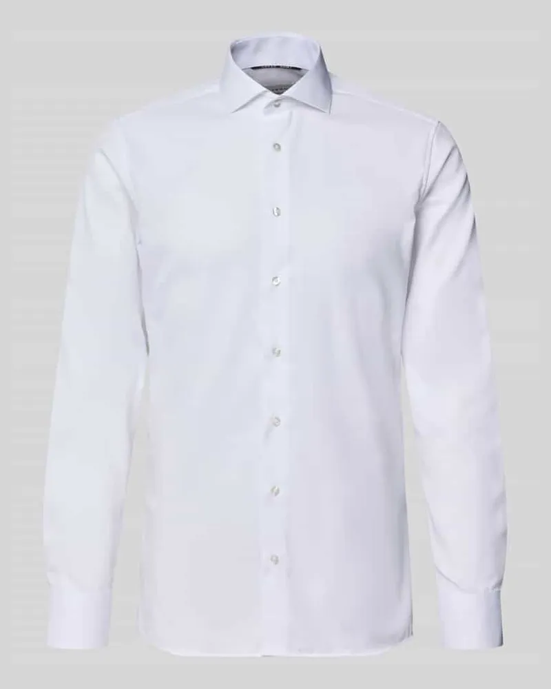 Eterna Slim Fit Businesshemd aus Twill Weiss