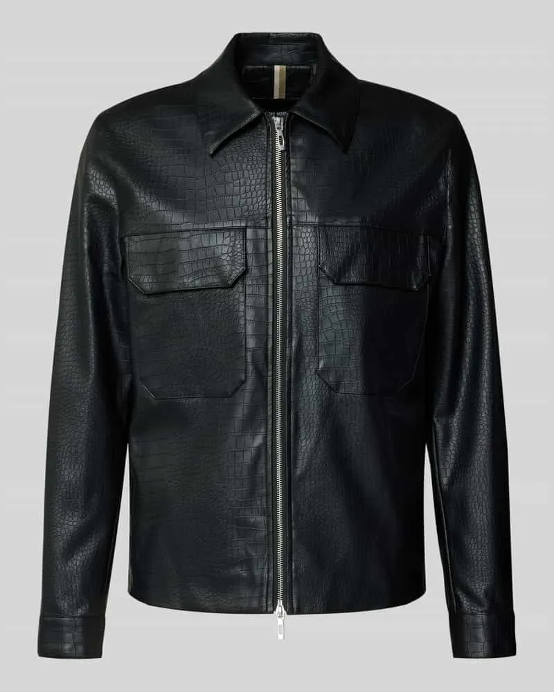 Antony Morato Slim Fit Jacke in Leder-Optik Modell 'GIUBBINO Black