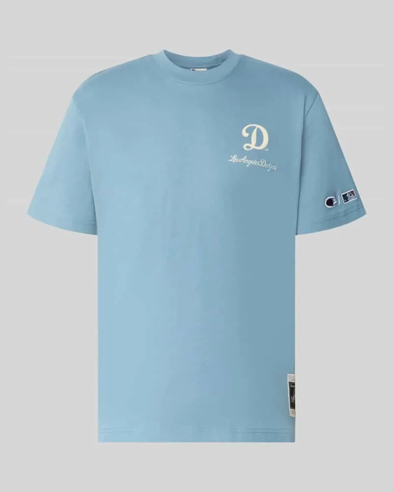 Champion Relaxed Fit T-Shirt aus reiner Baumwolle Rauchblau