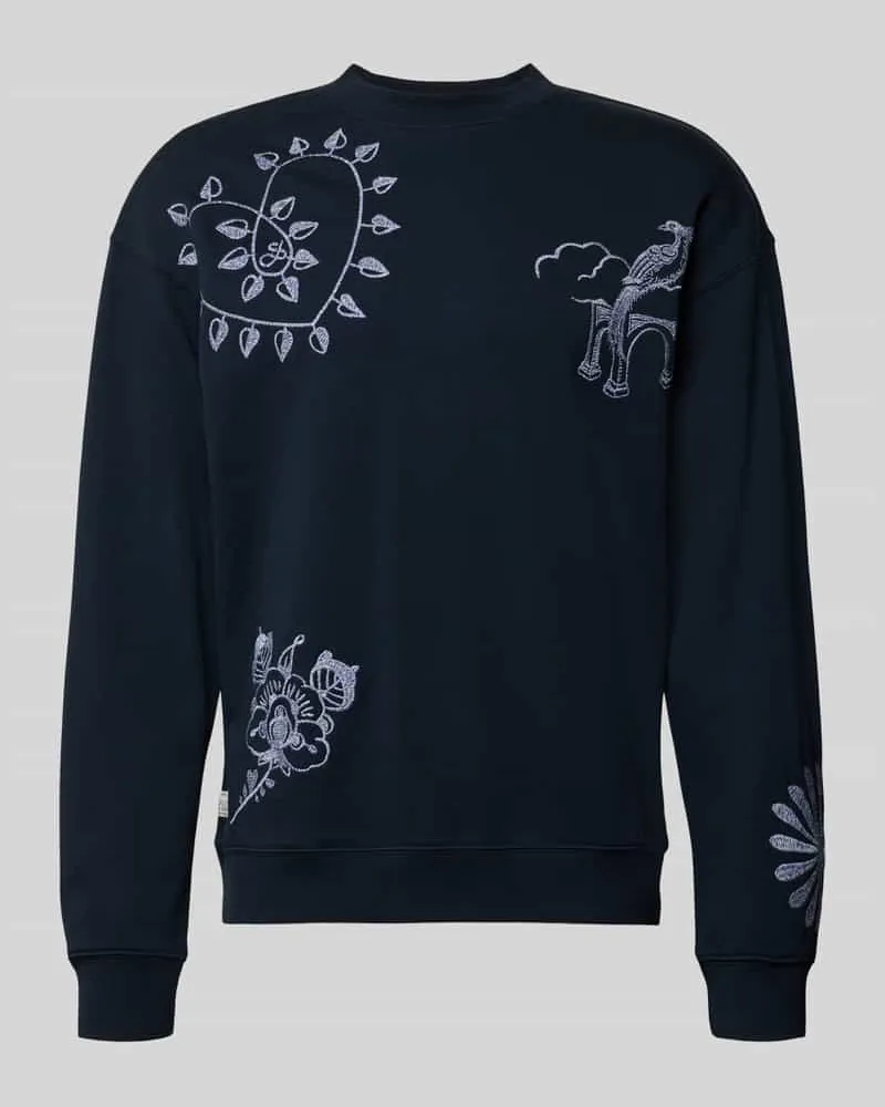 Scotch&Soda Sweatshirt mit Stitchings Modell 'DELFTS BLAUW Marine