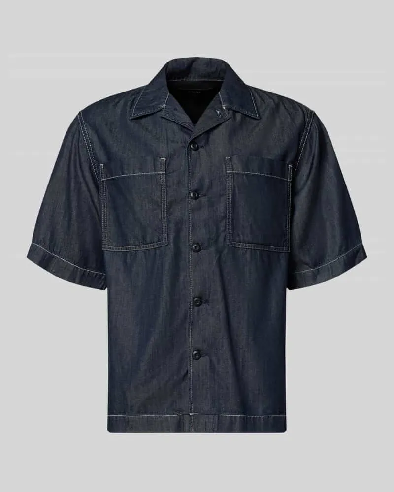 G-STAR RAW Regular Fit Freizeithemd aus Lyocell-Mix Modell 'Bowling Dunkelblau