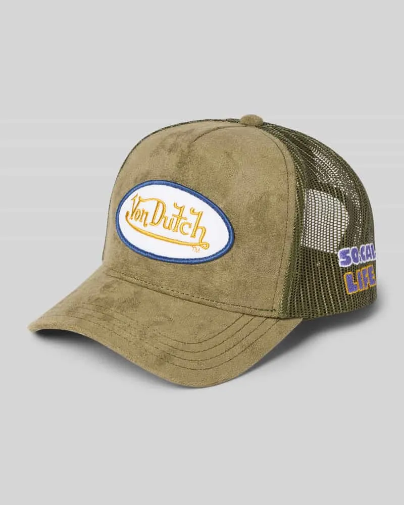 Von Dutch Trucker Cap mit Label-Patch Modell 'CASQUETTE Oliv