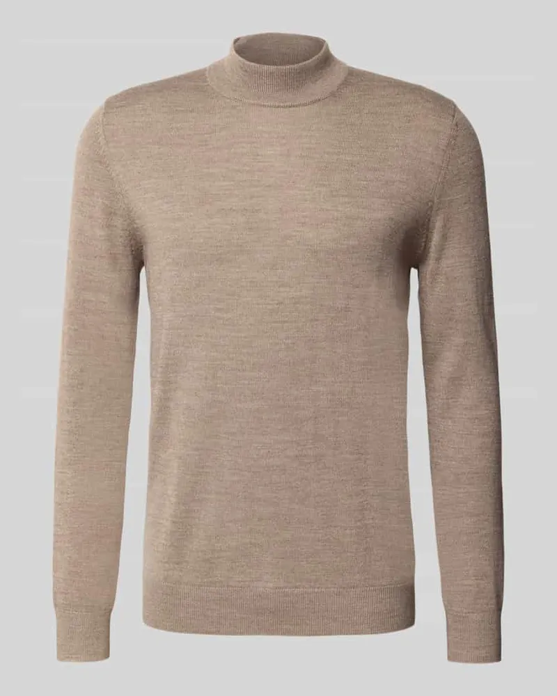 Christian Berg Strickpullover aus Woll-Mix mit Stehkragen 