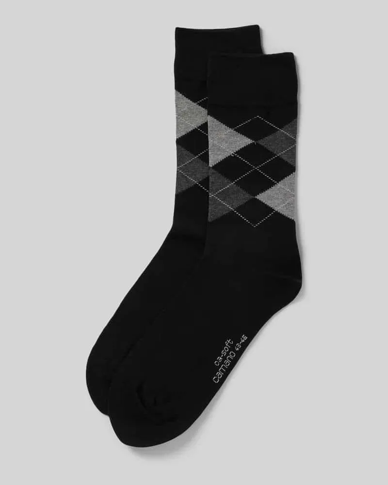 Camano Socken mit Karomuster im 2er-Pack Black