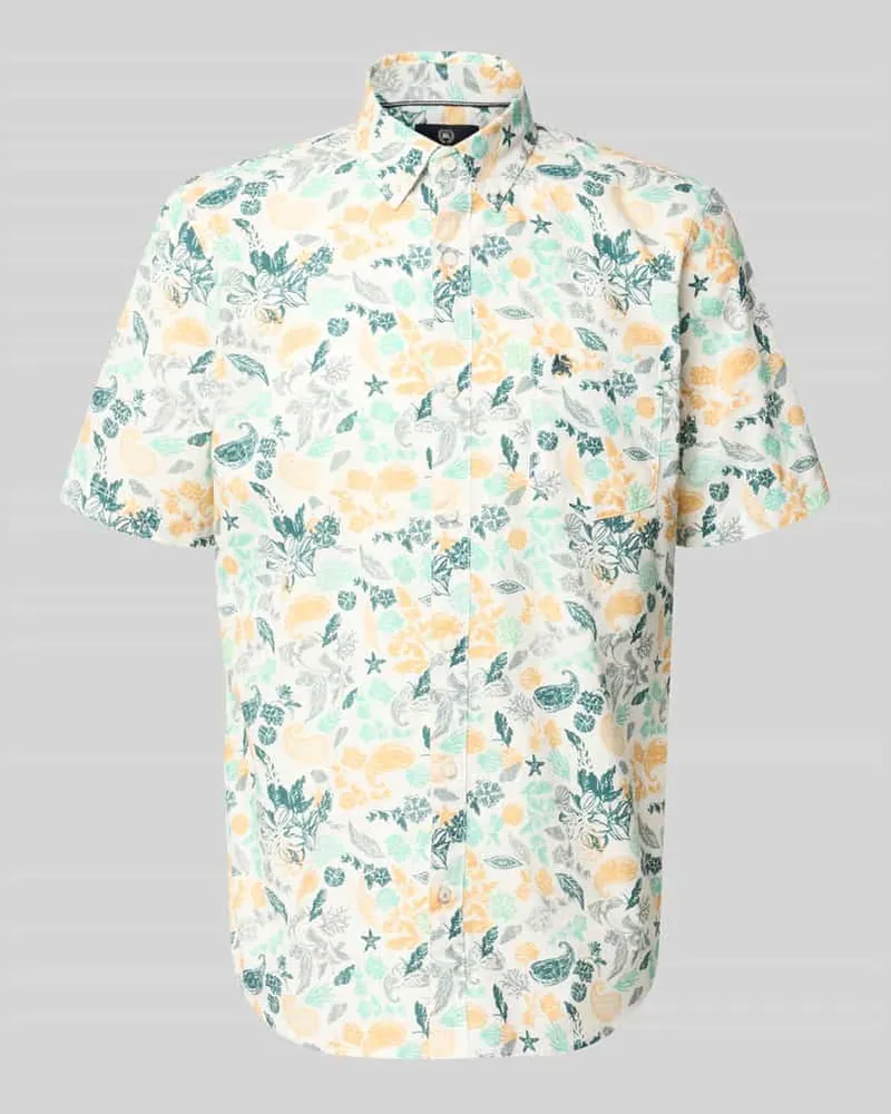 Lerros Modern Fit Freizeithemd mit Button-Down-Kragen Gelb