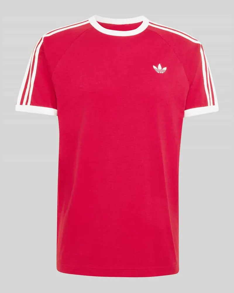 adidas Regular Fit T-Shirt aus reiner Baumwolle mit Logo-Stitching Bordeaux