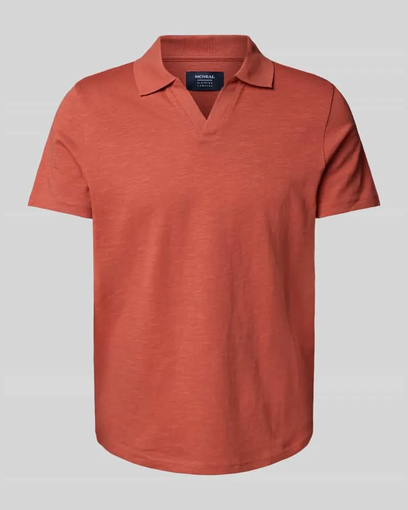 McNeal Poloshirt mit V-Ausschnitt Terra