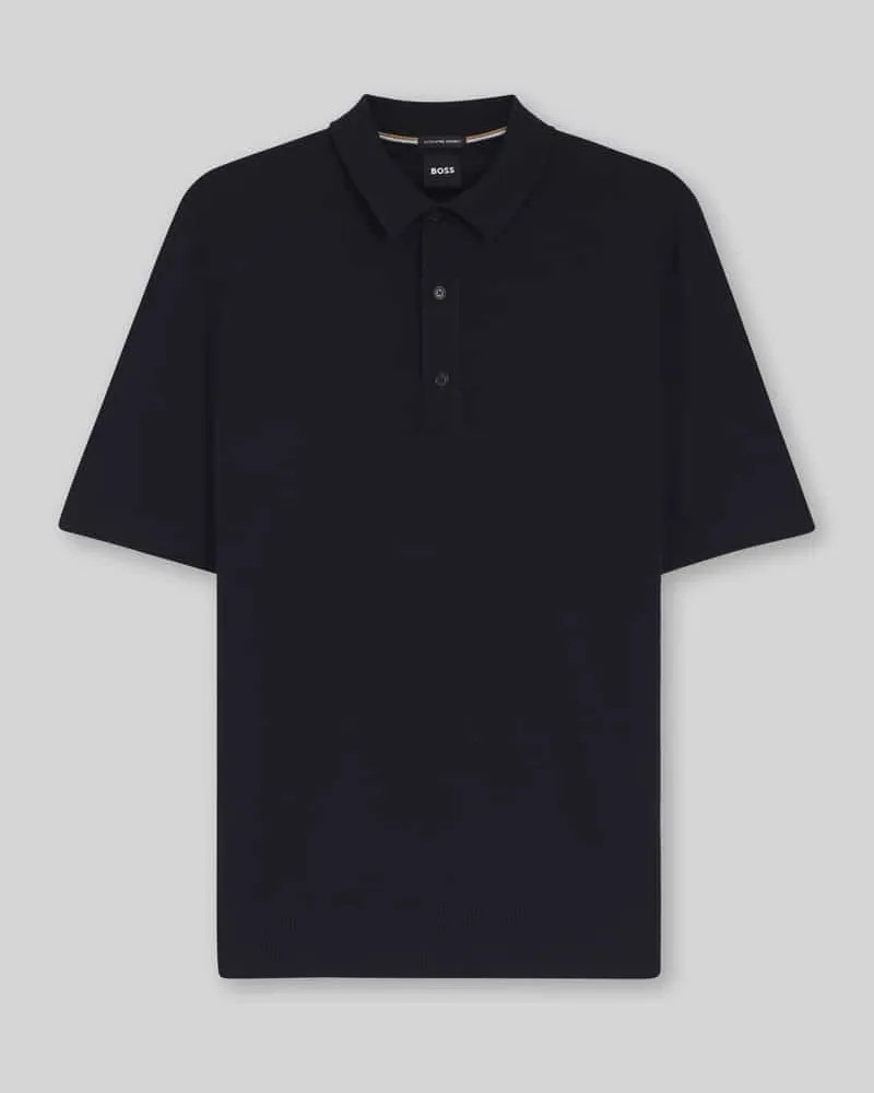 HUGO BOSS Regular Fit Poloshirt aus reiner Schurwolle Modell 'NOLANO Marine