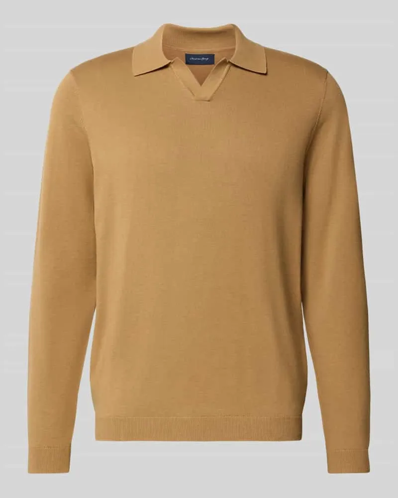 Christian Berg Strickpullover mit Polokragen Cognac