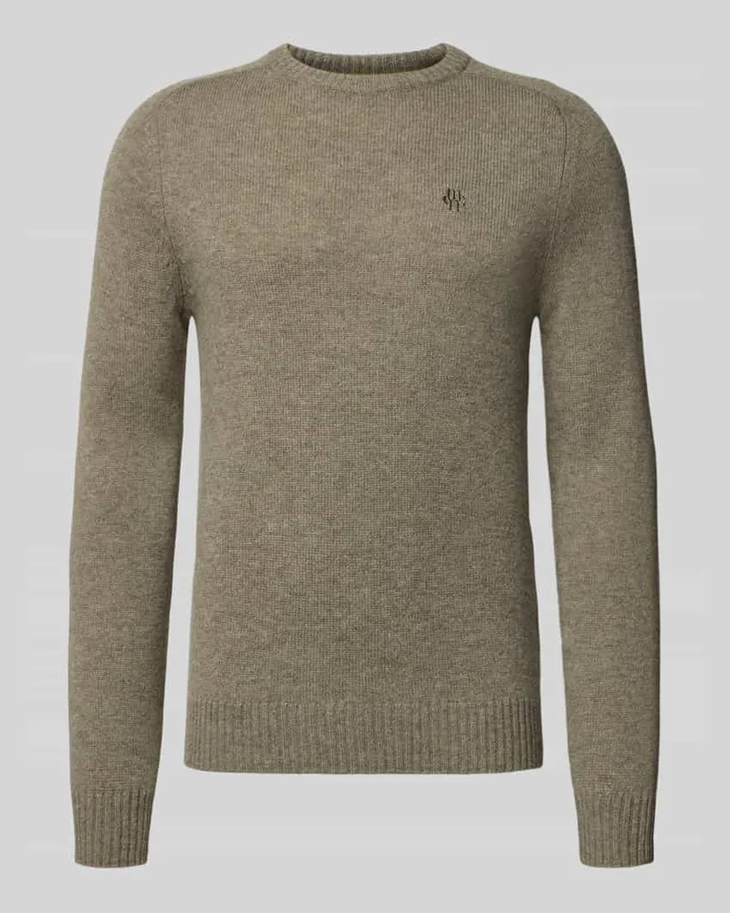 McNeal Strickpullover mit gerippten Abschlüssen Oliv