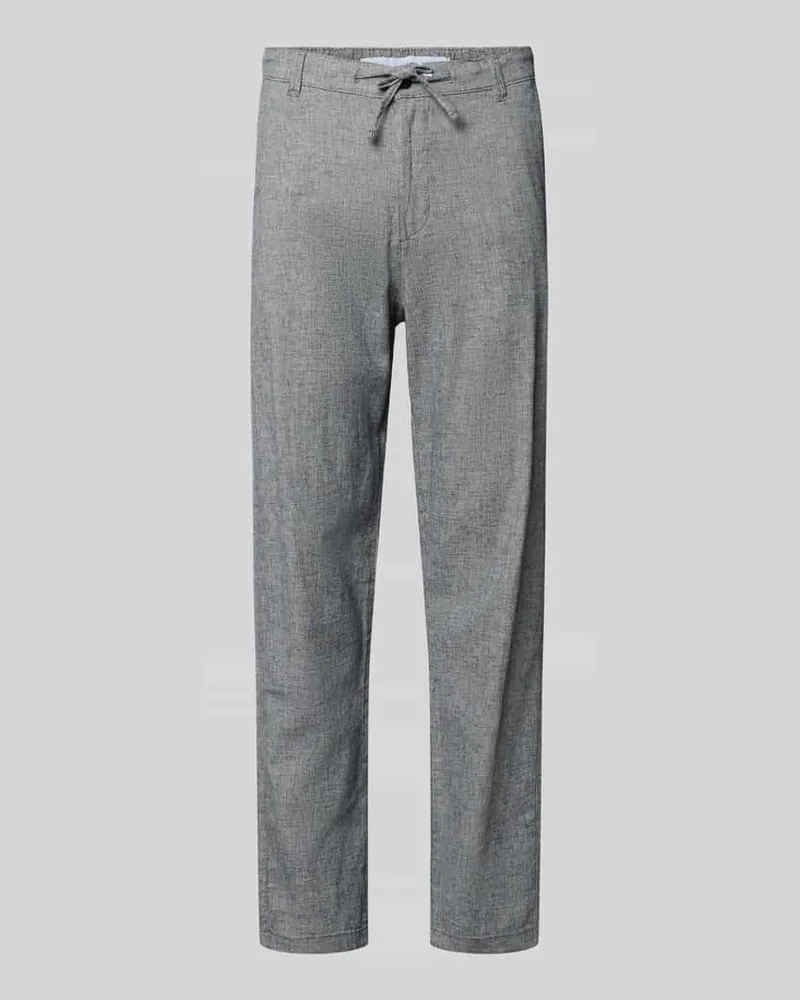 Selected Homme Slim Fit Hose aus Baumwoll-Leinen-Mix Modell 'BRODY Hellblau