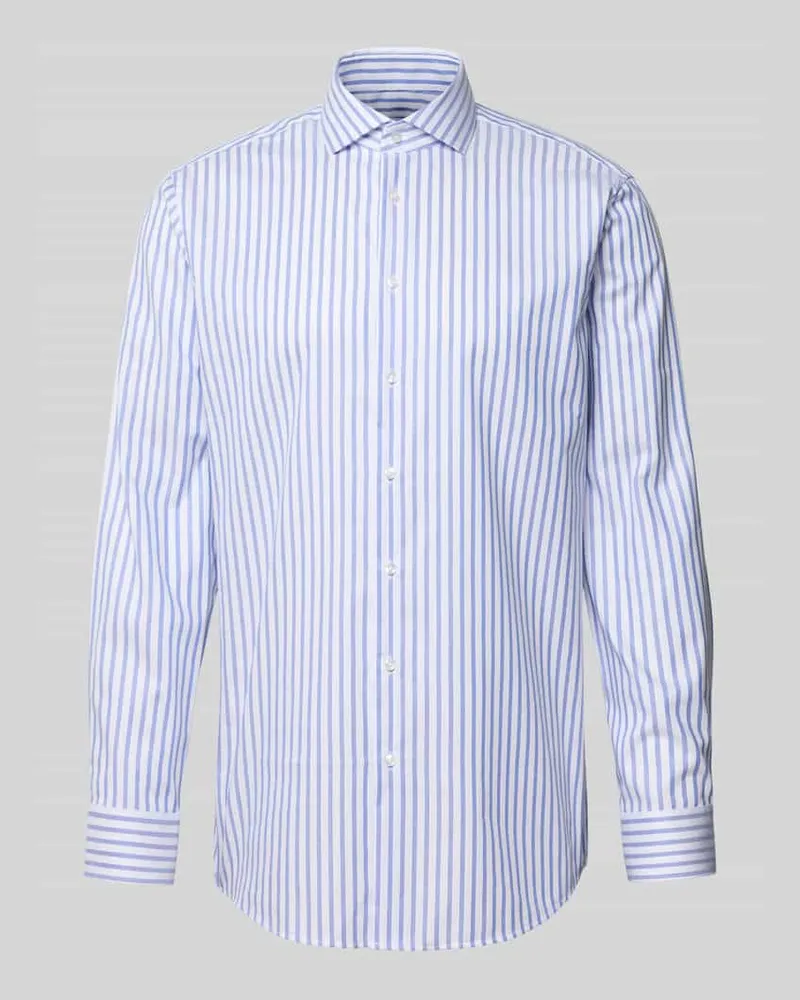 Seidensticker Regular Fit Business Hemd aus Baumwolle mit Kentkragen Royal