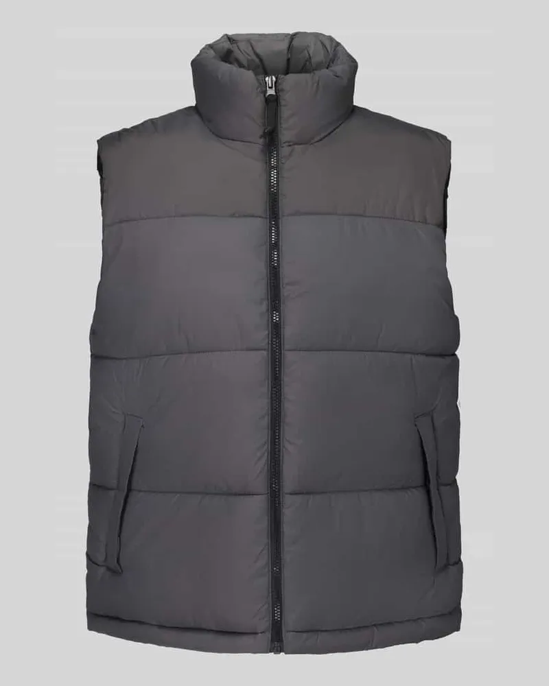Only & Sons Steppweste mit hohem Stehkragen Graphit