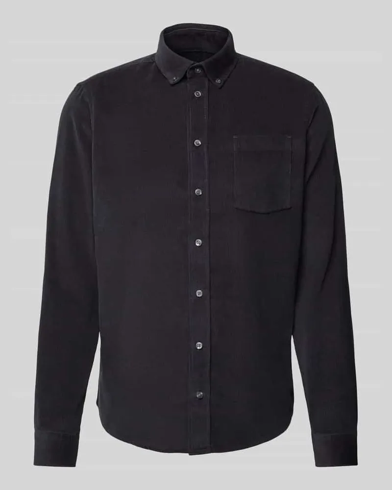 Casual Friday Regular Fit Cordhemd mit Button-Down-Kragen Modell 'ANTON 
